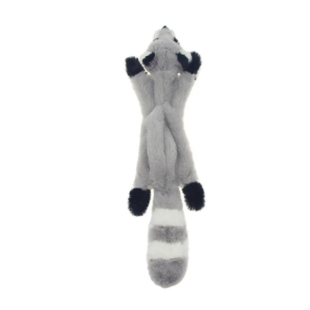 Peluche chirriante para perros de 45 cm, mapache sin relleno, juguete interactivo duradero, juguete para morder con chirrido, juguete suave 1