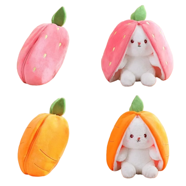 Peluche Lapin dans une carotte/fraise 1