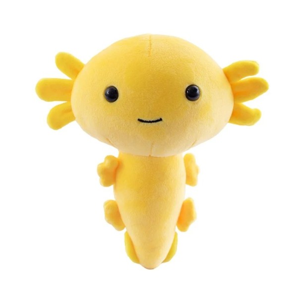 Peluche lindo Ajolote 20 cm Salamandra rosa suave con expresión Linda criatura acuática Juguete de peluche para niños Decoración de estantes amarillo