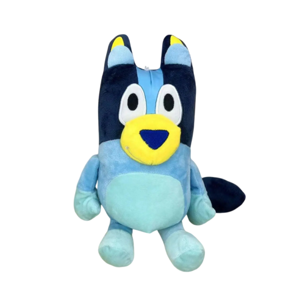 Peluche perro Bluey 28 cm Personaje de dibujos animados Peluche suave para niños Decoración coleccionable Regalo para fanáticos de la animación azul