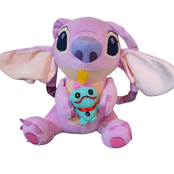 Peluche Stitch avec poupée 25 cm Peluche Disney adorable Extraterrestre câlin avec poupée Cadeau pour enfants Décoration de chambre rose
