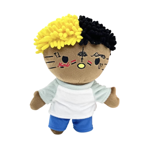 Peluche XXXTentacion de 24 cm, estilo kawaii, bonito peluche de rap, regalo decorativo para fans de la música y la cultura pop. 1