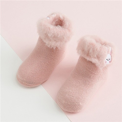 Pelzige Kindersocken A1492 rosa 6-9 Monate
