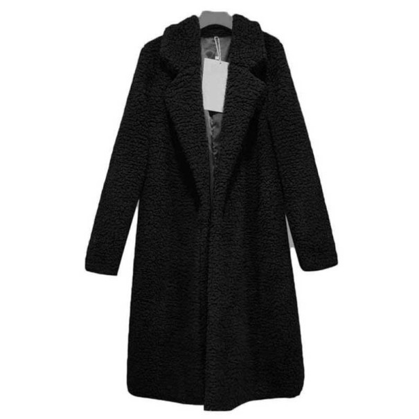 Pelzmantel für Damen P1397 schwarz XXL