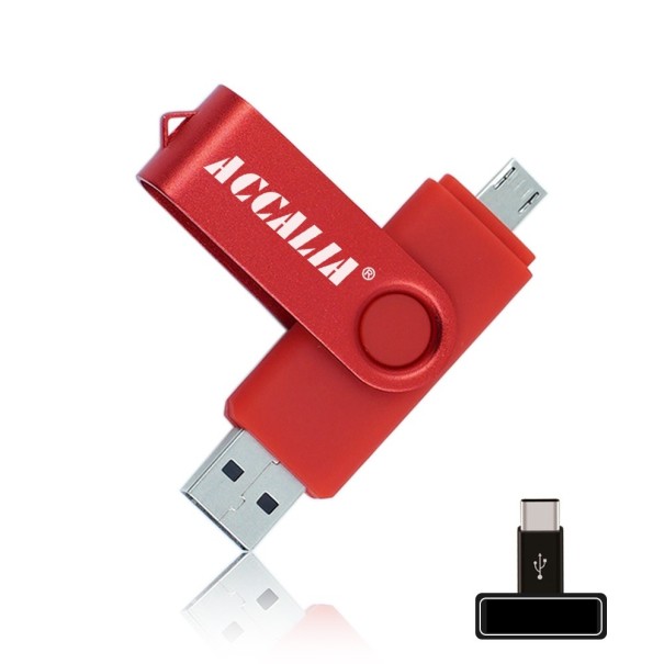 Pen drive OTG USB J8 vermelho 128GB
