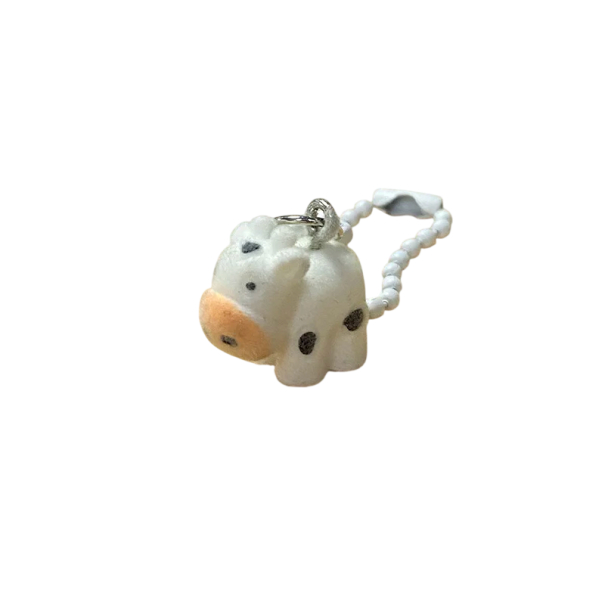 Pendente de Chaves 2 cm Mini Vaca Peluda Resina Material Flocado Decoração Adorável para Chaves Mochila 1