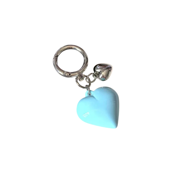 Pendente de Chaves em Metal Coração Chaveiro de Metal para Chaves, Bolsa, Mochila Acessório Decorativo Presente para Mulheres e Homens azul