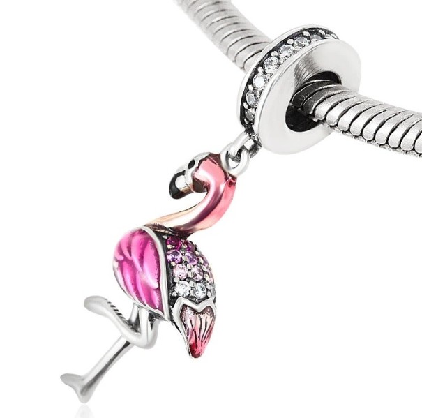 Pendente de Prata para Senhora Flamingo 1