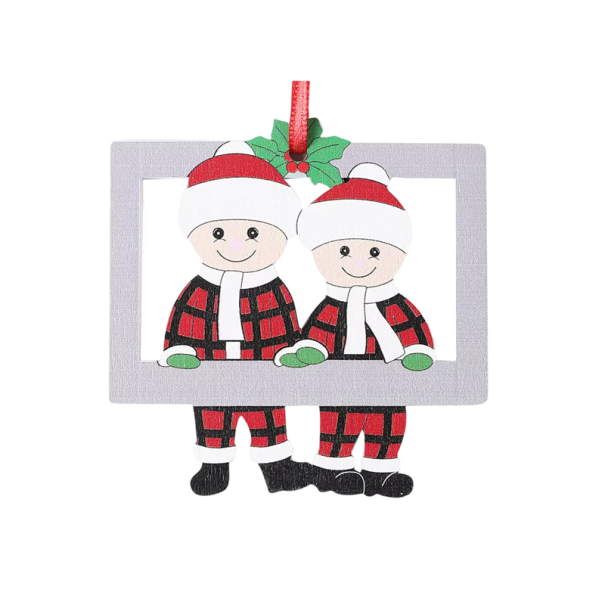 Pendente di Natale Familiare Personale 7.7 x 7.7 cm Decorazione Appesa con Motivo dei Genitori Ornamento Festivo per la Casa 1