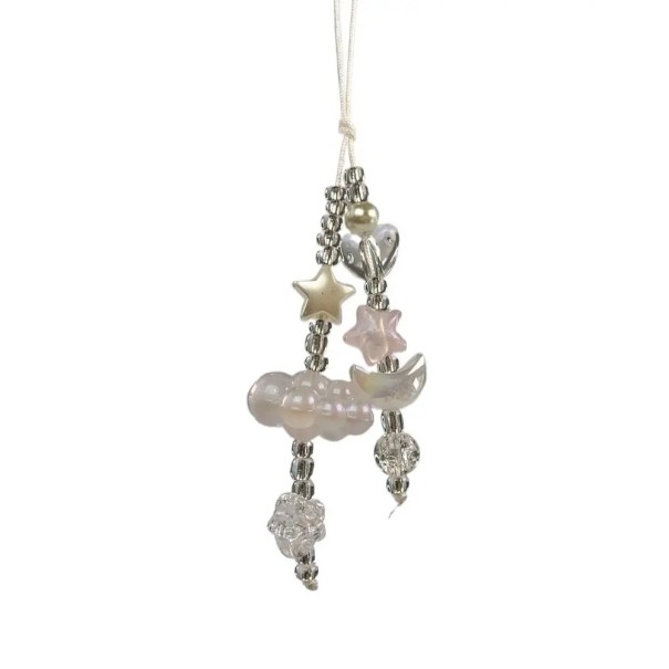 Pendente per telefono con stella, cuore e luna. Catenina per cellulare, cordino per telefono, decorazione per zaino, accessorio decorativo 1