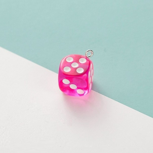 Pendentif en forme de dé 10 pcs rose foncé