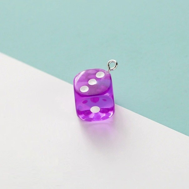 Pendentif en forme de dé 10 pcs violet