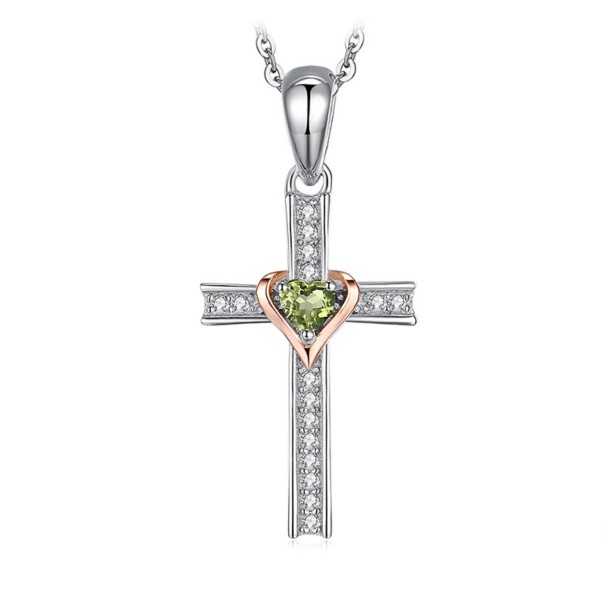 Pendentif femme croix avec cœur 1
