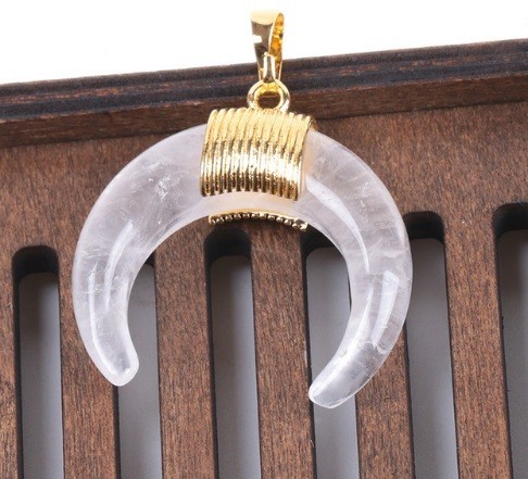 Pendentif Femme Pierre Naturelle J552 cristal blanc