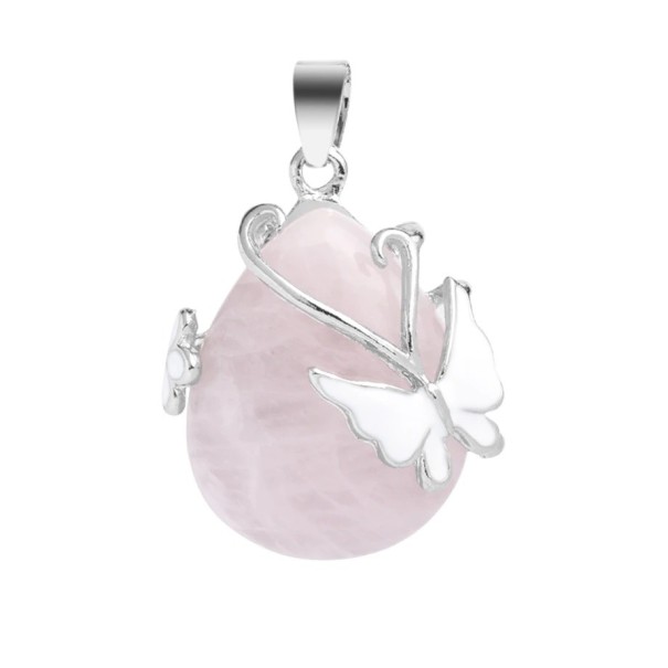 Pendentif pour femme avec pierre et papillon 3