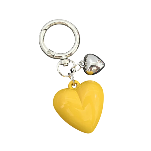 Pendentiv pe cheie Metal Inimă Pendentiv elegant din metal pentru chei, geantă, rucsac Accesoriu minimalist cadou galben