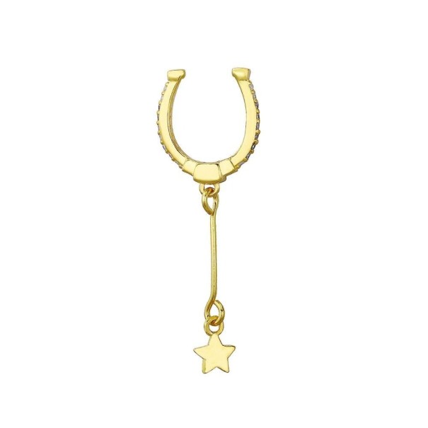 Pendiente de mujer con estrella dorado