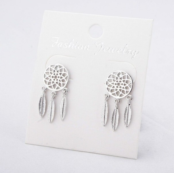 Pendientes colgantes atrapasueños mujer G966 plateado