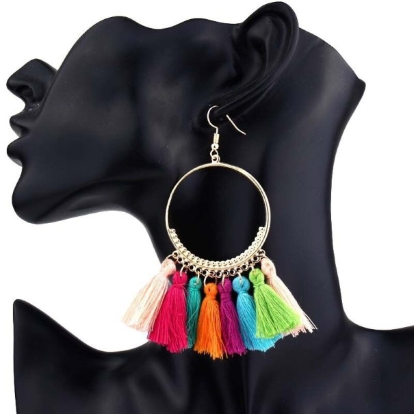 Pendientes colgantes con borlas para mujer G829 1