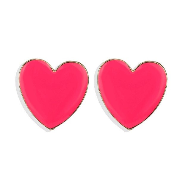 Pendientes colgantes de corazón para mujer G704 rosa oscuro