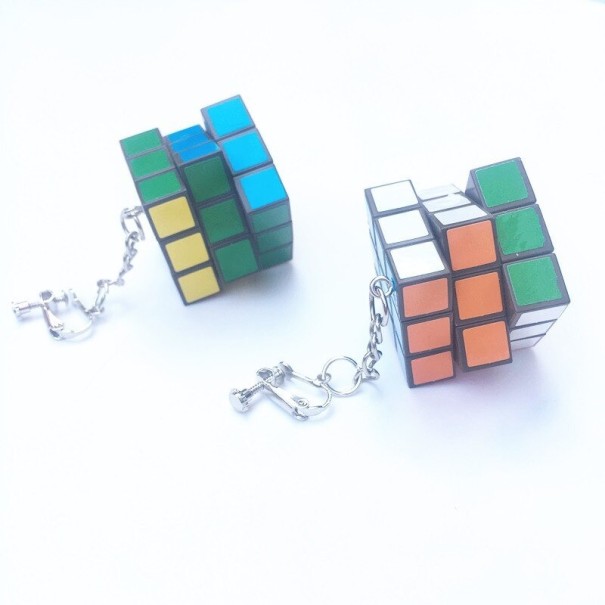 Pendientes colgantes de cubo para mujer G139 2