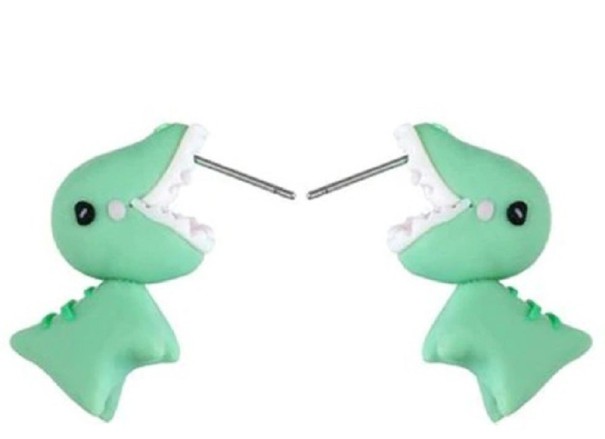Pendientes colgantes de dinosaurio para mujer 1
