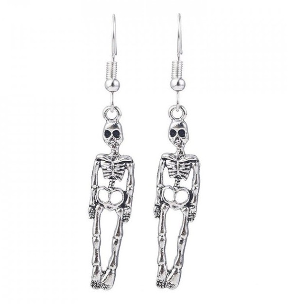 Pendientes colgantes de esqueleto para mujer 1