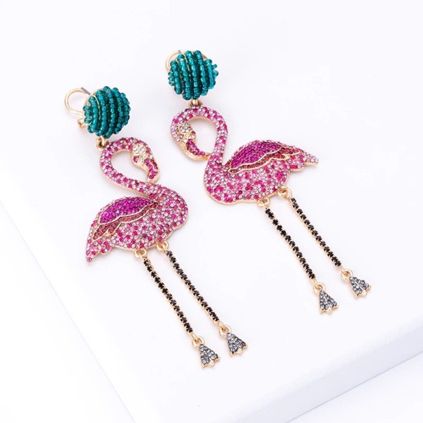 Pendientes colgantes de flamenco para mujer 1