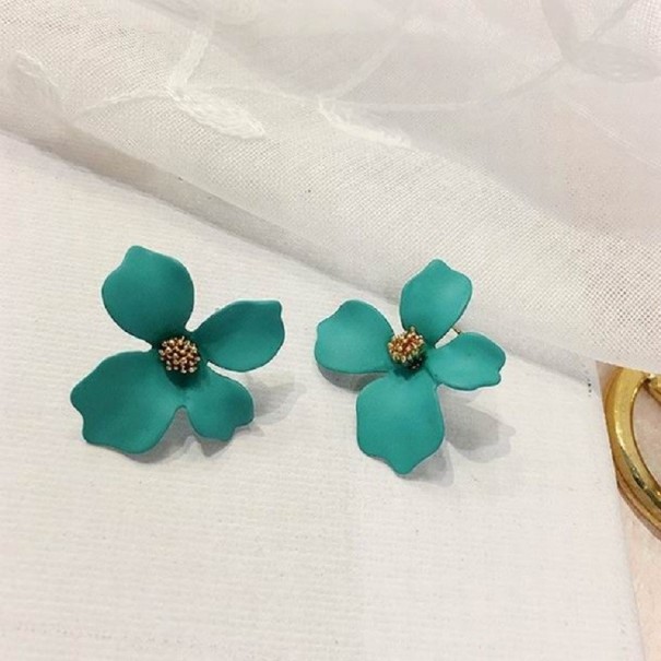 Pendientes colgantes de flores para mujer G1004 turquesa