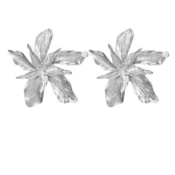 Pendientes colgantes de flores para mujer G131 plateado