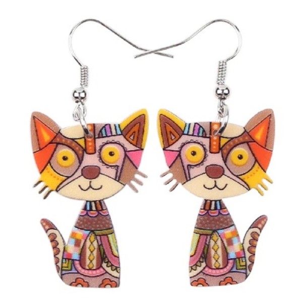 Pendientes colgantes de gato para mujer 2