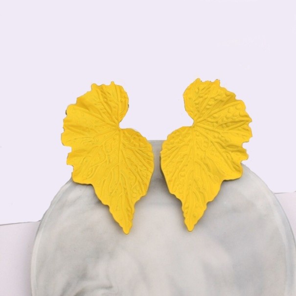 Pendientes colgantes de hojas para mujer G218 amarillo
