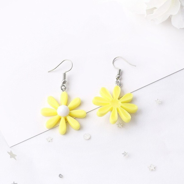 Pendientes colgantes de margaritas para mujer G1399 amarillo