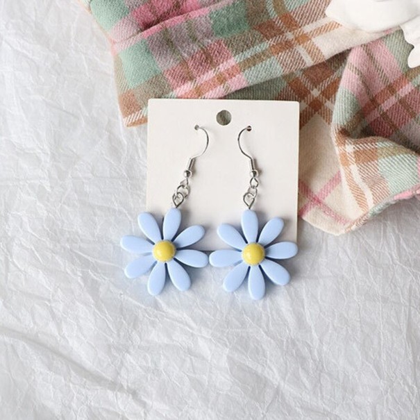 Pendientes colgantes de margaritas para mujer G985 turquesa