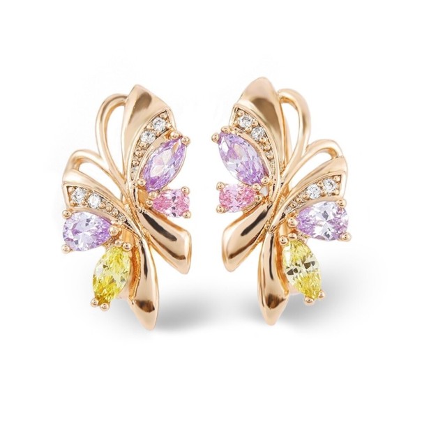 Pendientes colgantes de mariposa para mujer C1102 rosa