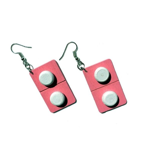 Pendientes colgantes de medicina para mujer rosa 3