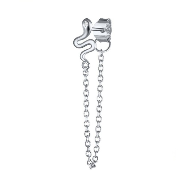Pendientes colgantes de mujer con cadena plateado 5
