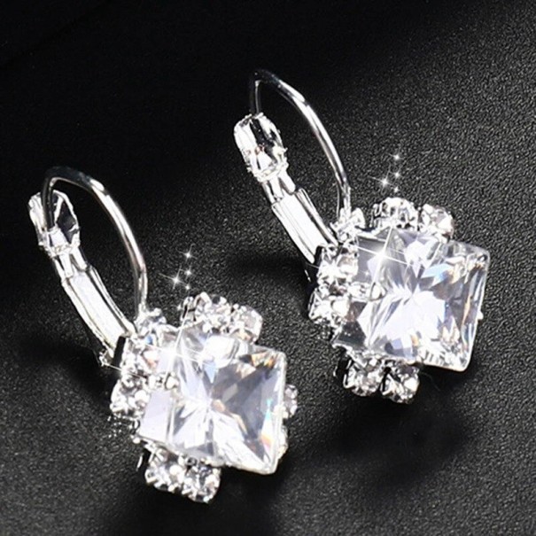 Pendientes colgantes de mujer con circonitas G1203 blanco