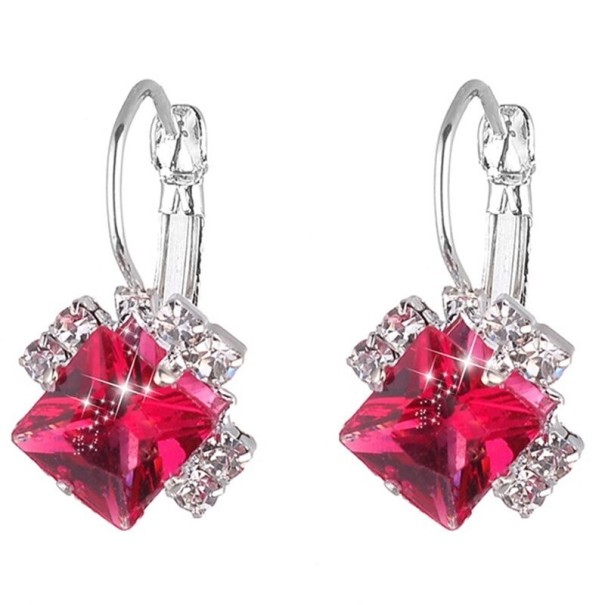 Pendientes colgantes de mujer con circonitas G1203 rojo