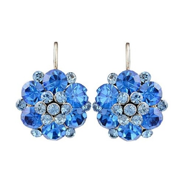 Pendientes colgantes de mujer con circonitas G1259 azul