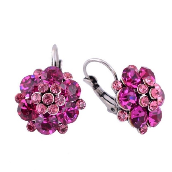 Pendientes colgantes de mujer con circonitas G1259 rosa