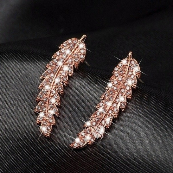 Pendientes colgantes de mujer con circonitas G1363 rosa viejo