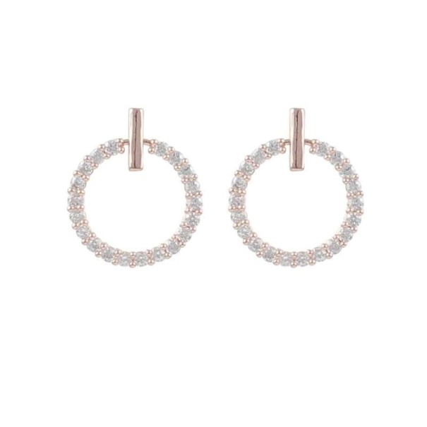 Pendientes colgantes de mujer con circonitas G1406 plateado