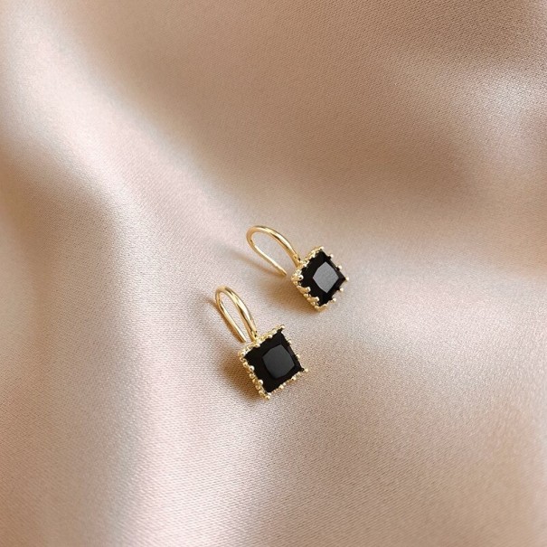 Pendientes colgantes de mujer con circonitas G145 negro