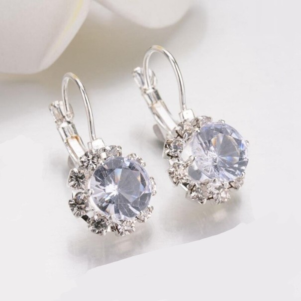 Pendientes colgantes de mujer con circonitas G250 blanco