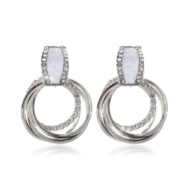 Pendientes colgantes de mujer con circonitas G421 plateado 1