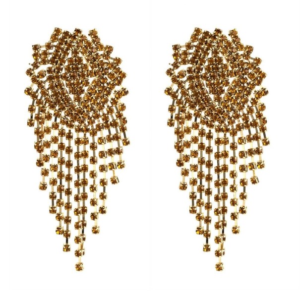 Pendientes colgantes de mujer con circonitas G449 amarillo oscuro