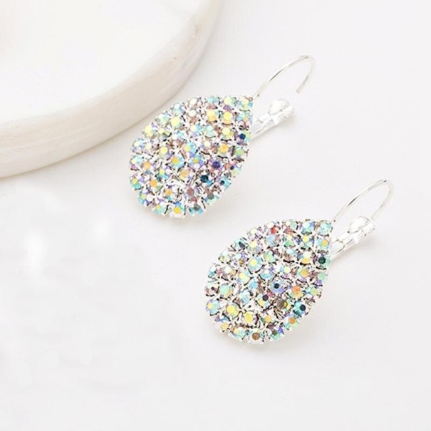 Pendientes colgantes de mujer con circonitas G539 plateado 1