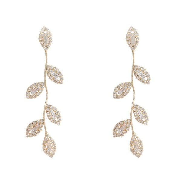 Pendientes colgantes de mujer con circonitas G866 dorado