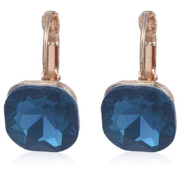 Pendientes colgantes de mujer con cristal G538 azul oscuro